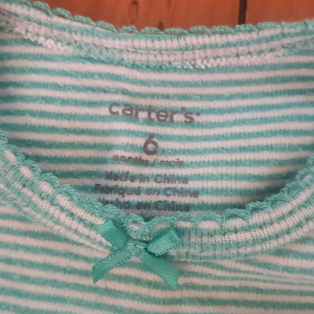 3/$10 - Carter's green striped onesie